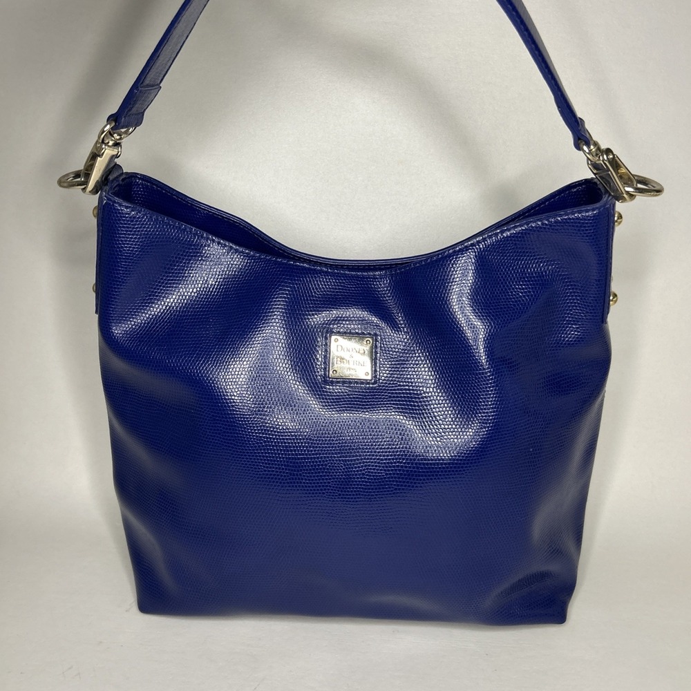 Dooney & Bourke Pebble Leather Hobo Shoulder Bag Blue